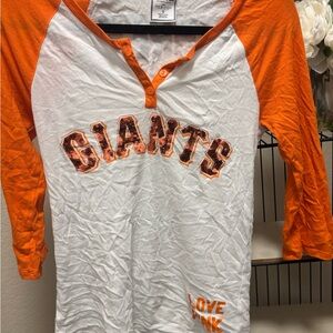 PINK Victoria's Secret San Francisco GIANTS Orange Sleeves sequin letters